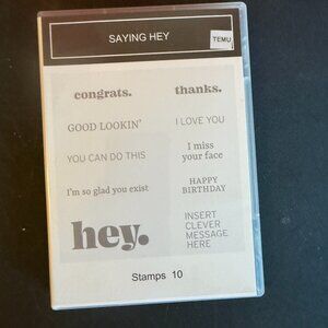 Temu Stamps and Dies Saying Hey